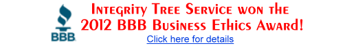 Integrity Tree Service has been selected as a finalist for the 2012 BBB Business Ethics Award